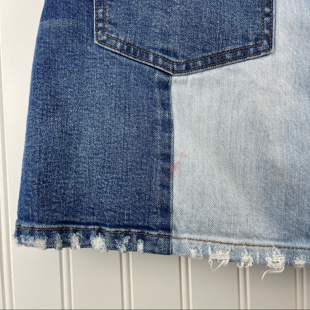Madewell Pieced McCarren A-Line Denim 2 Tone Skirt Size 27 - Picture 6 of 9